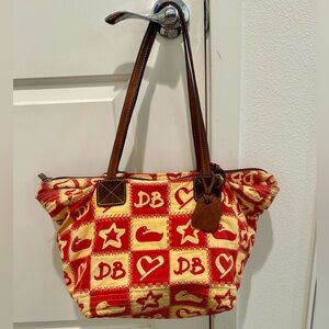 Dooney & Bourke Red and Yellow Checkered Tote